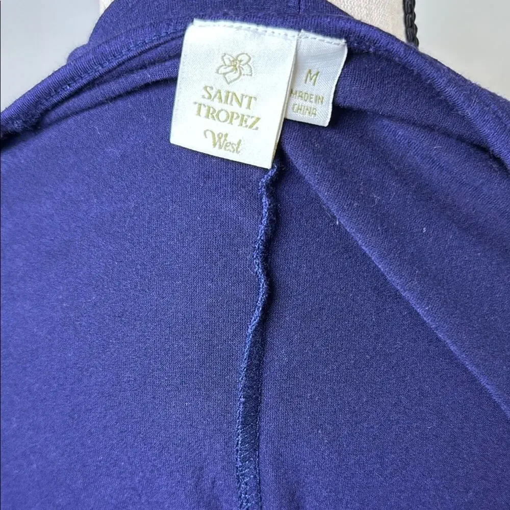 Saint Tropez West Cold-Shoulder Flowy Ombre Tunic Cover Up Top size Medium